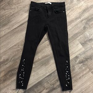 Black Embellished Women's Jeans